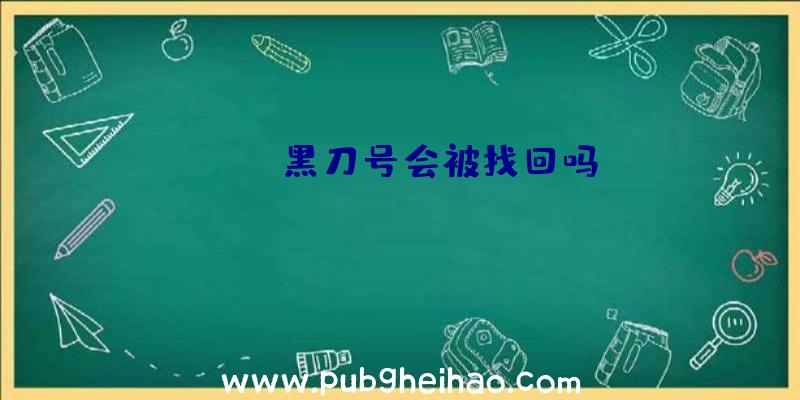 pubg黑刀号会被找回吗