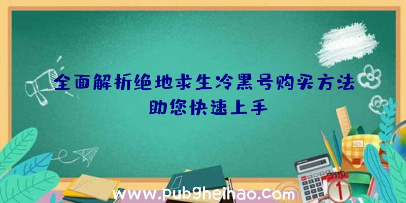 全面解析绝地求生冷黑号购买方法，助您快速上手