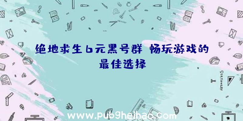 绝地求生6元黑号群：畅玩游戏的最佳选择