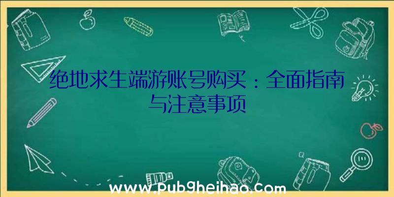 绝地求生端游账号购买：全面指南与注意事项