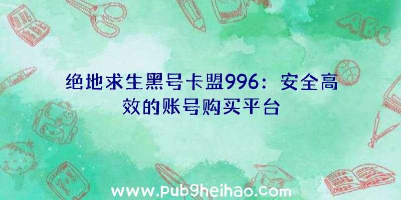 绝地求生黑号卡盟996：安全高效的账号购买平台