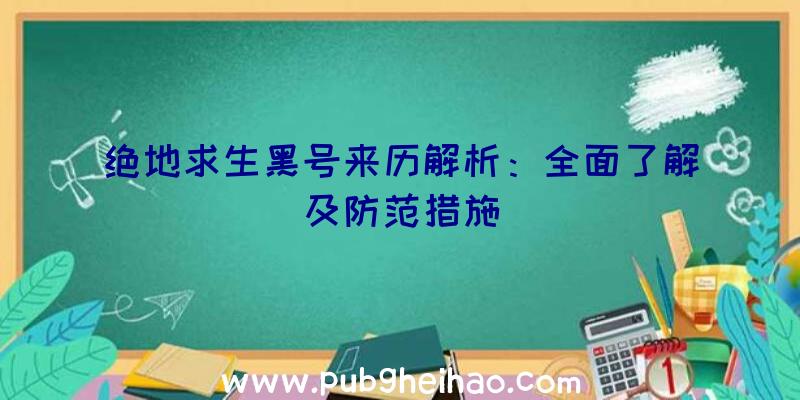 绝地求生黑号来历解析：全面了解及防范措施