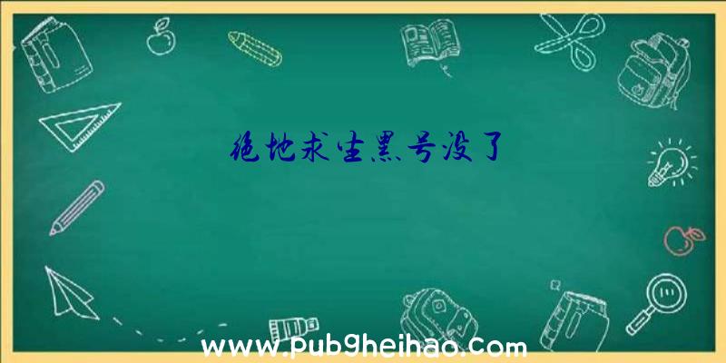 绝地求生黑号没了