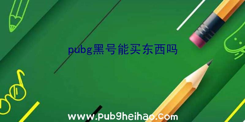 pubg黑号能买东西吗