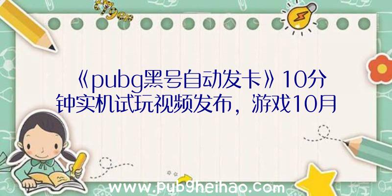 《pubg黑号自动发卡》10分钟实机试玩视频发布，游戏10月27日登陆多平台