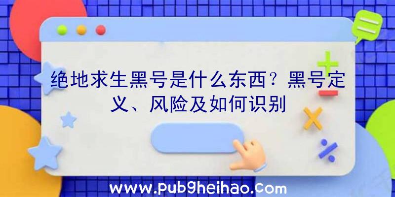 绝地求生黑号是什么东西？黑号定义、风险及如何识别